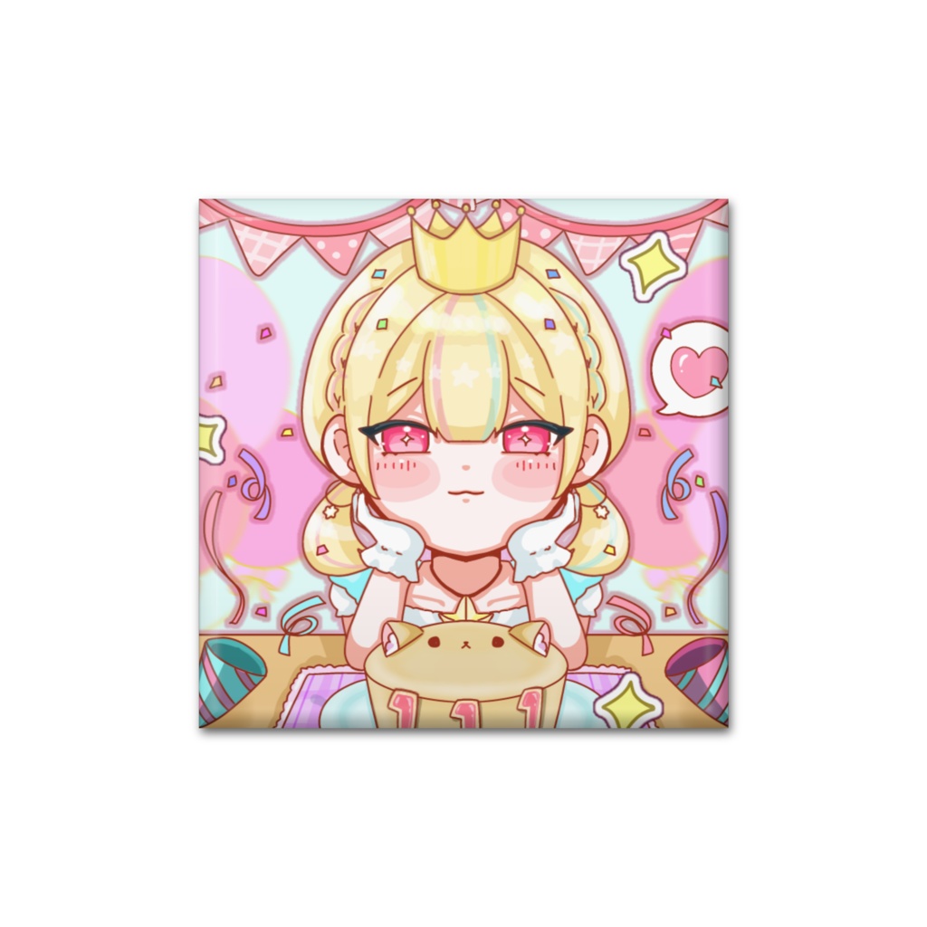 お誕生日スクエア缶バッジ