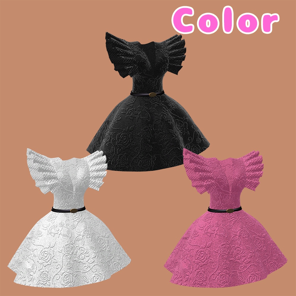 【ルーナリットちゃん対応】ローズ・ドレス