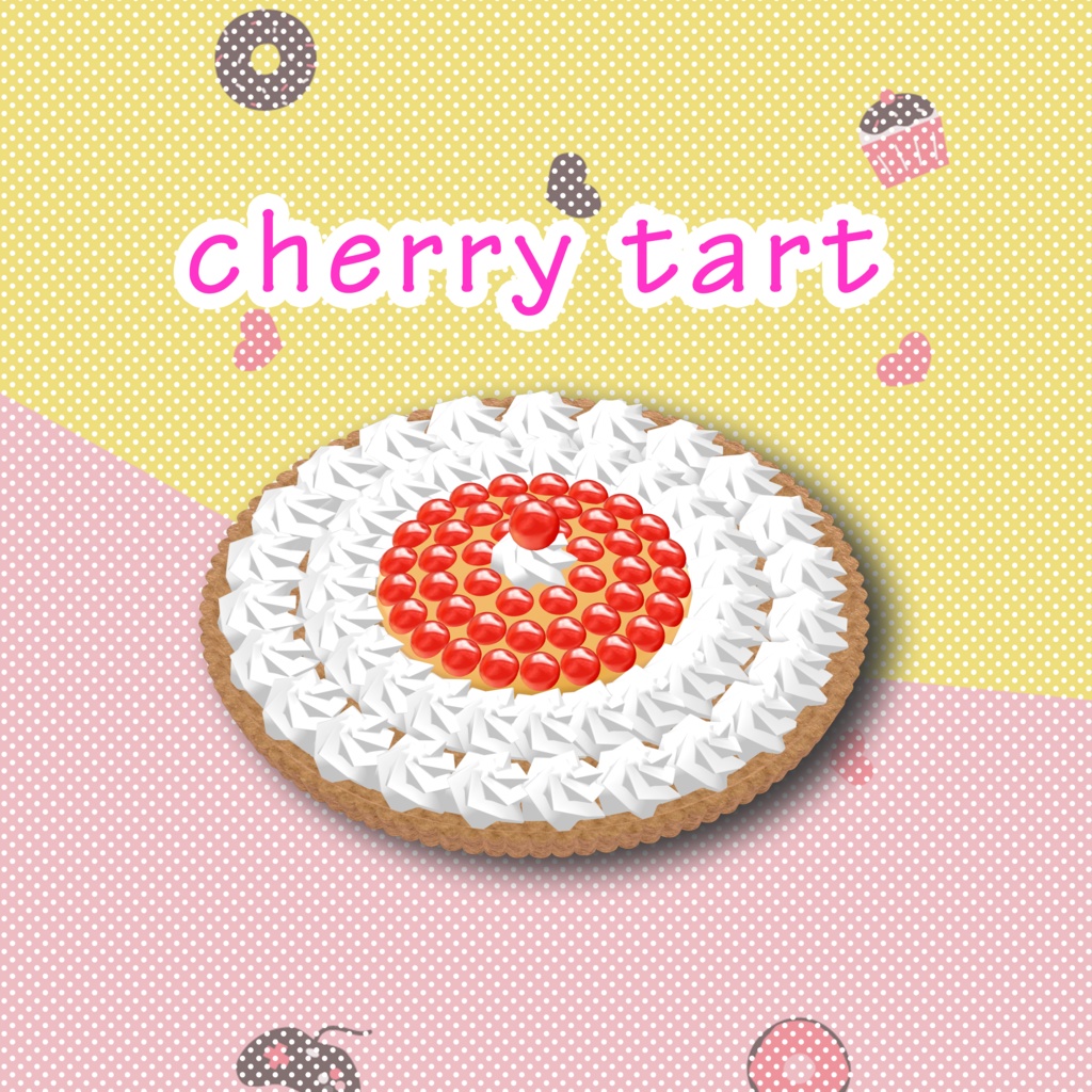 【VRChat想定】Cherry Tart【3D小物】