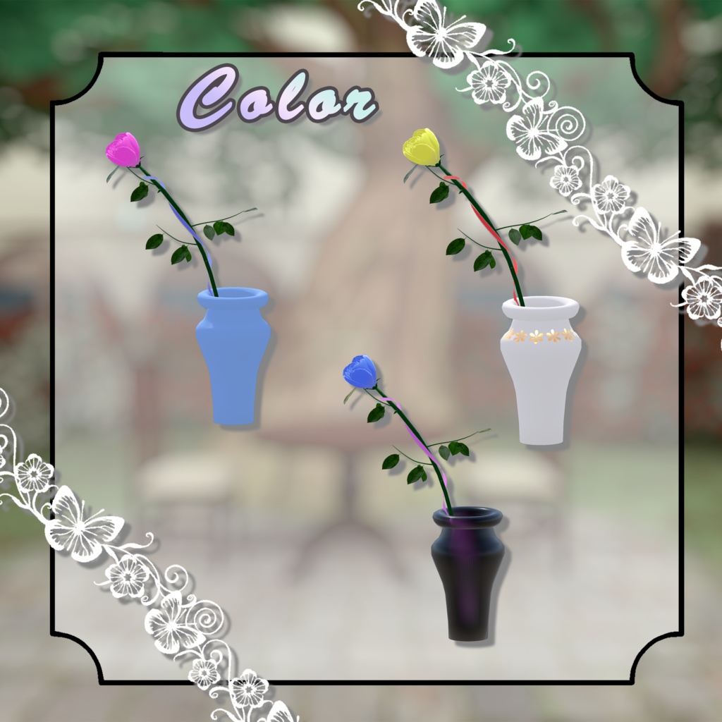 【VRChat想定】Piece of Rose【3D小物】