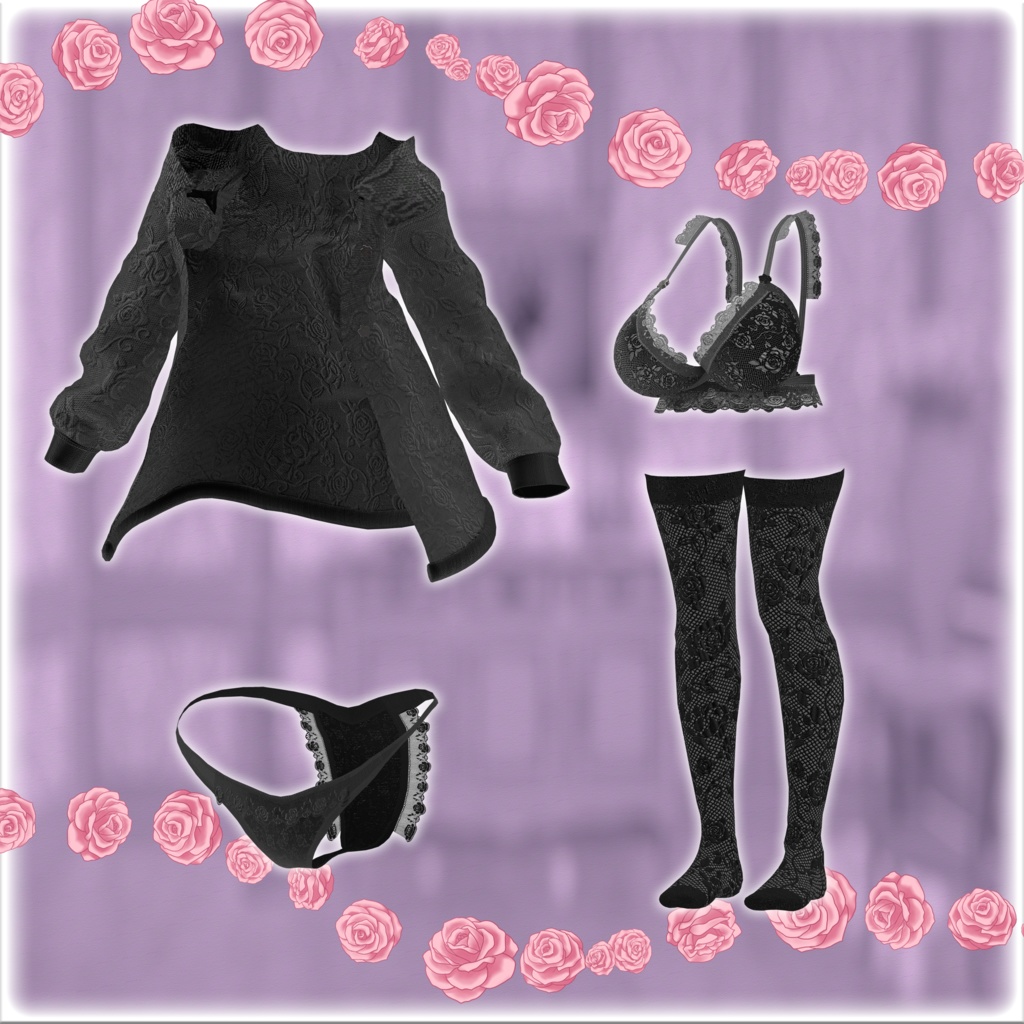 【VRChat想定】No More Rose【3D衣装】