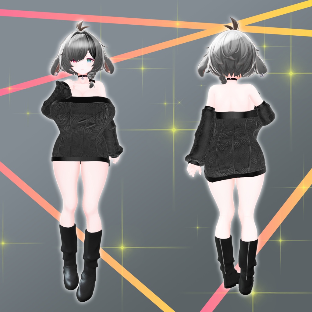 【VRChat想定】Niban-chan Boots【3D衣装】