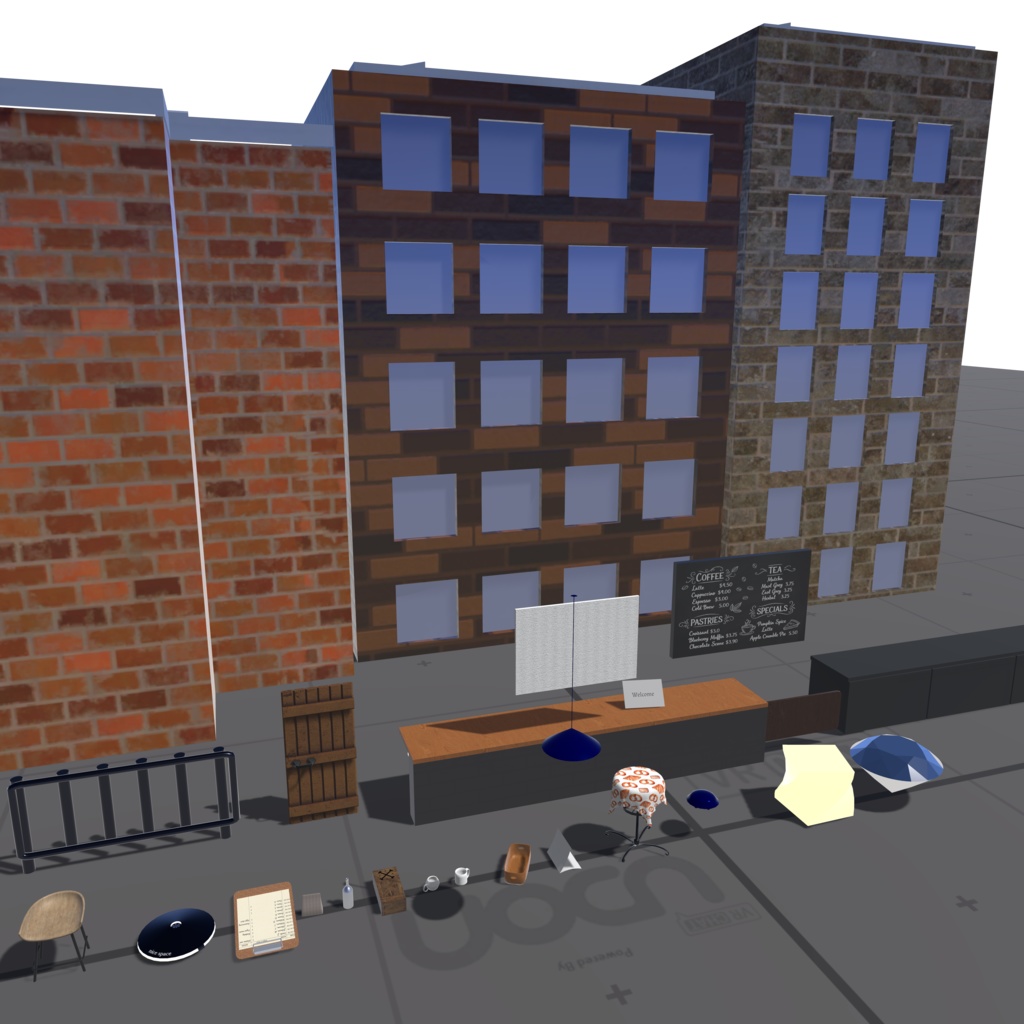 【VRChat想定】Small Cafe【ワールドアセット】