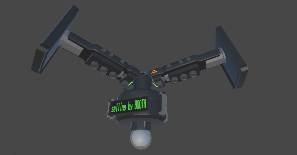 3Dモデル 三枚回転翼式ドローン