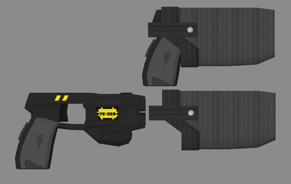 3Dモデル TE-328テーザーガン 汎用ホルスター付き