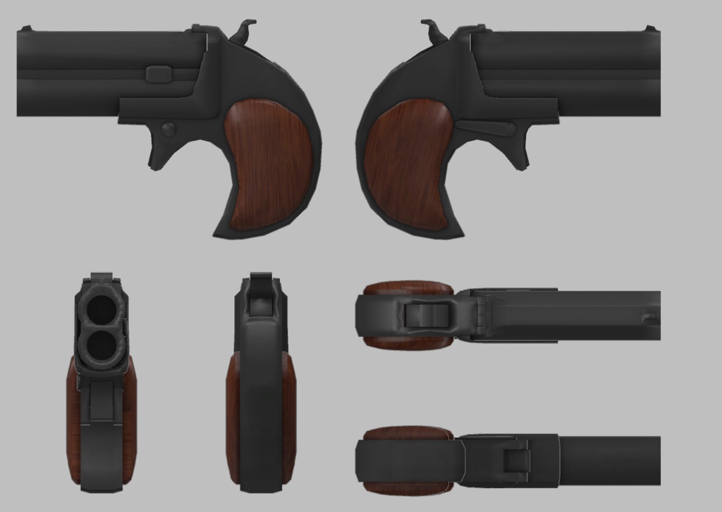 3Dモデル ダブルバレルデリンジャー