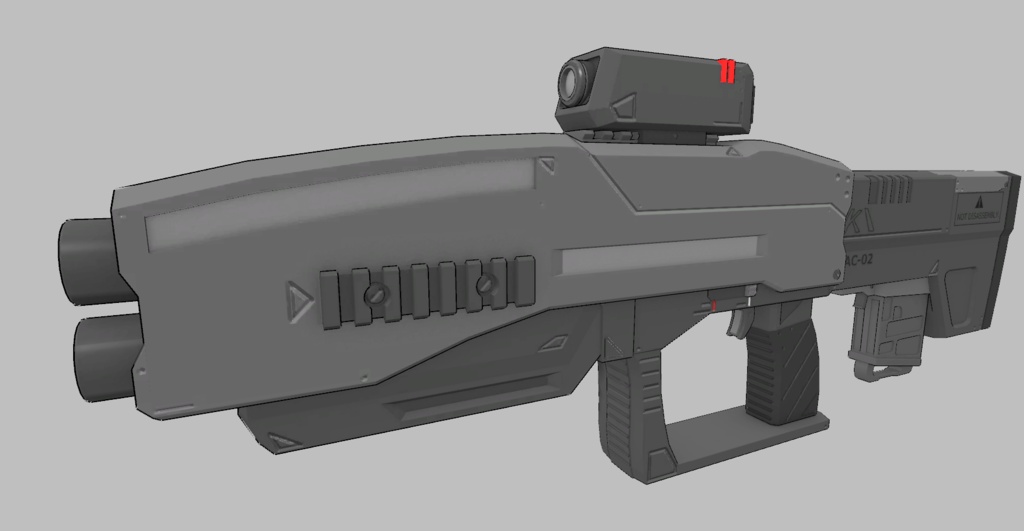 3Dモデル RAC-02 ダブルバレルレーザーライフル