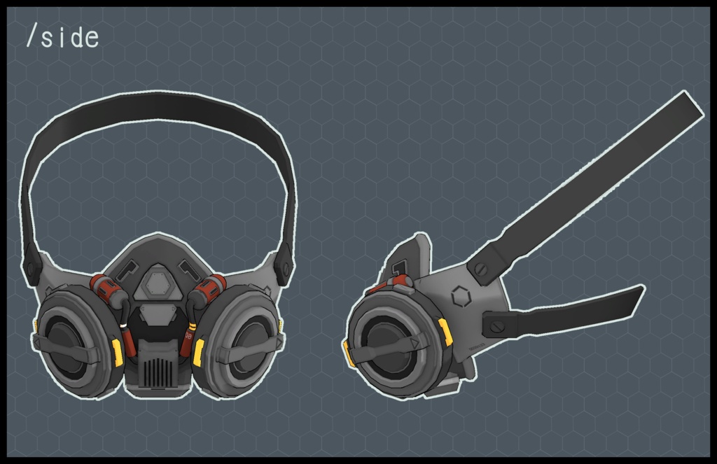 3Dモデル Mo2 サイバーパンク風ガスマスク