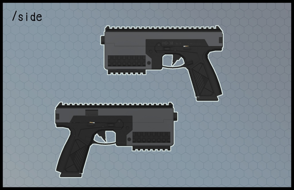 3Dモデル HD-38ピストル
