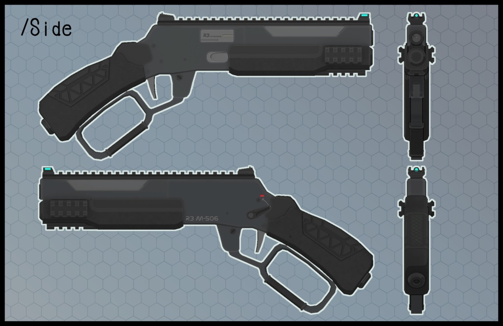 3Dモデル R3M506 レバーアクションピストル