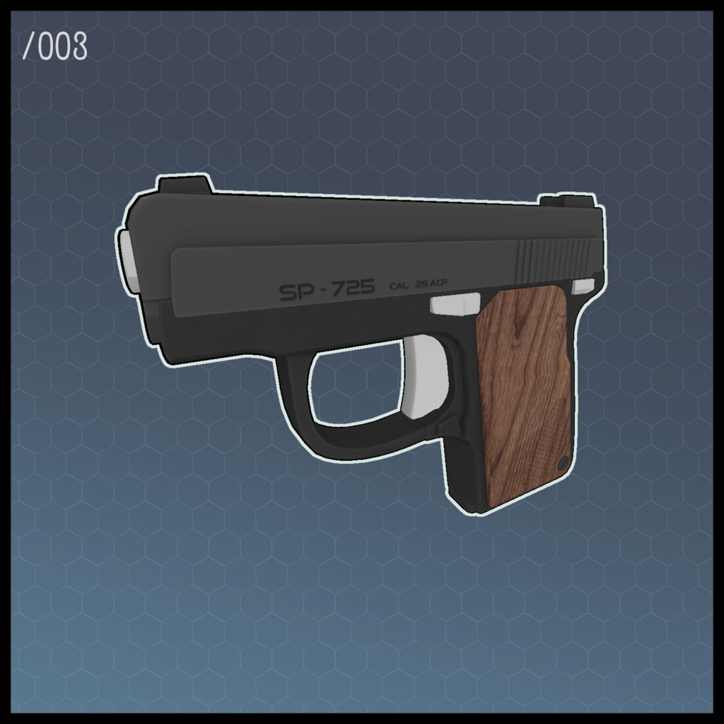 3Dモデル SP-725 Compact Pistol ホルスターセット
