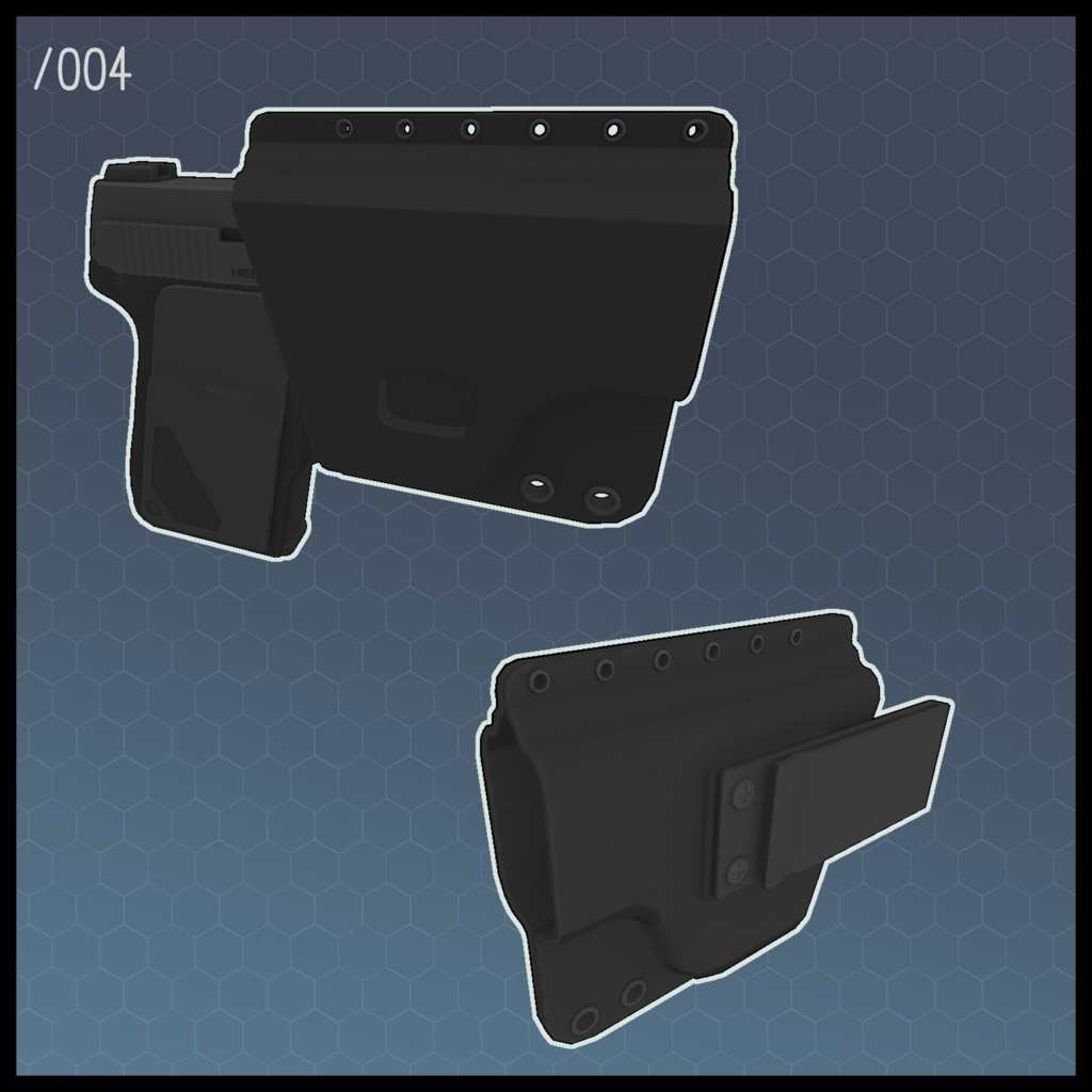 3Dモデル SP-725 Compact Pistol ホルスターセット