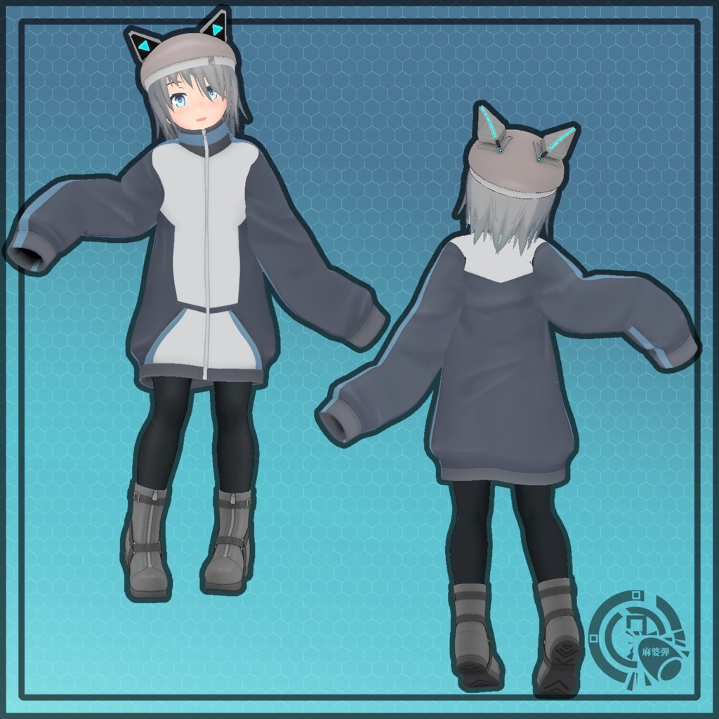 【JJbody共通素体対応 衣装モデル】オーバーサイズジャージ