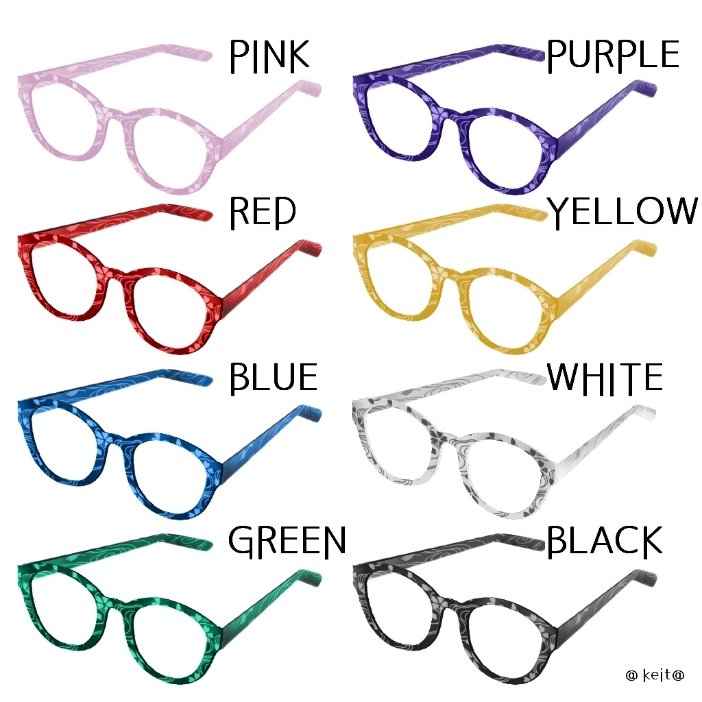 【VRoid用】眼鏡フレームテクスチャ-桜-