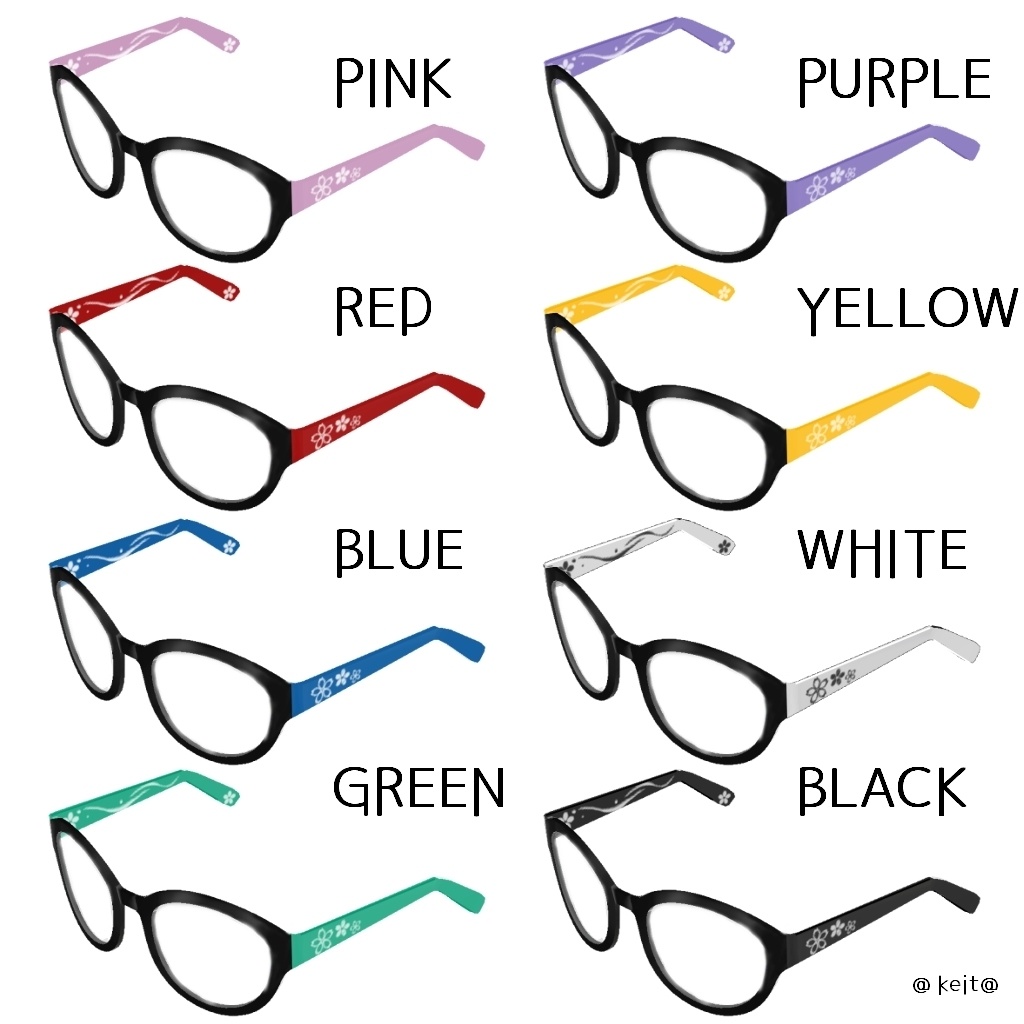 【VRoid用】眼鏡フレームテクスチャ-舞桜-