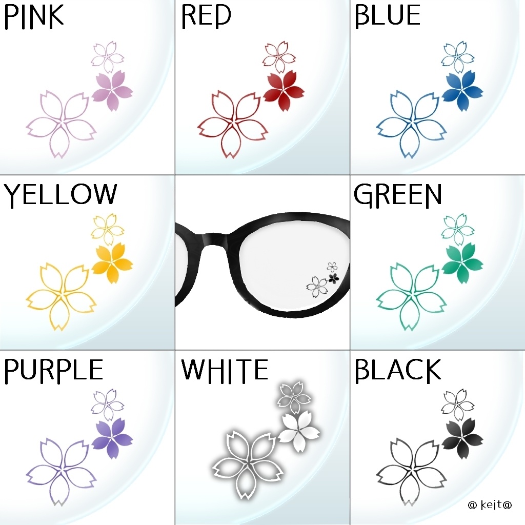 【VRoid用】眼鏡レンズテクスチャ-雅桜-