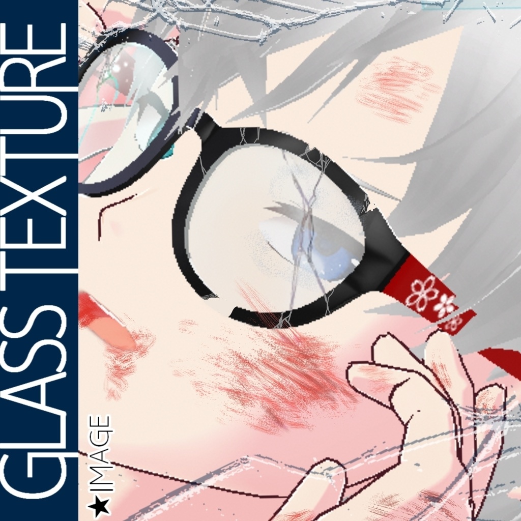 【VRoid用】眼鏡レンズテクスチャ-Cracked-