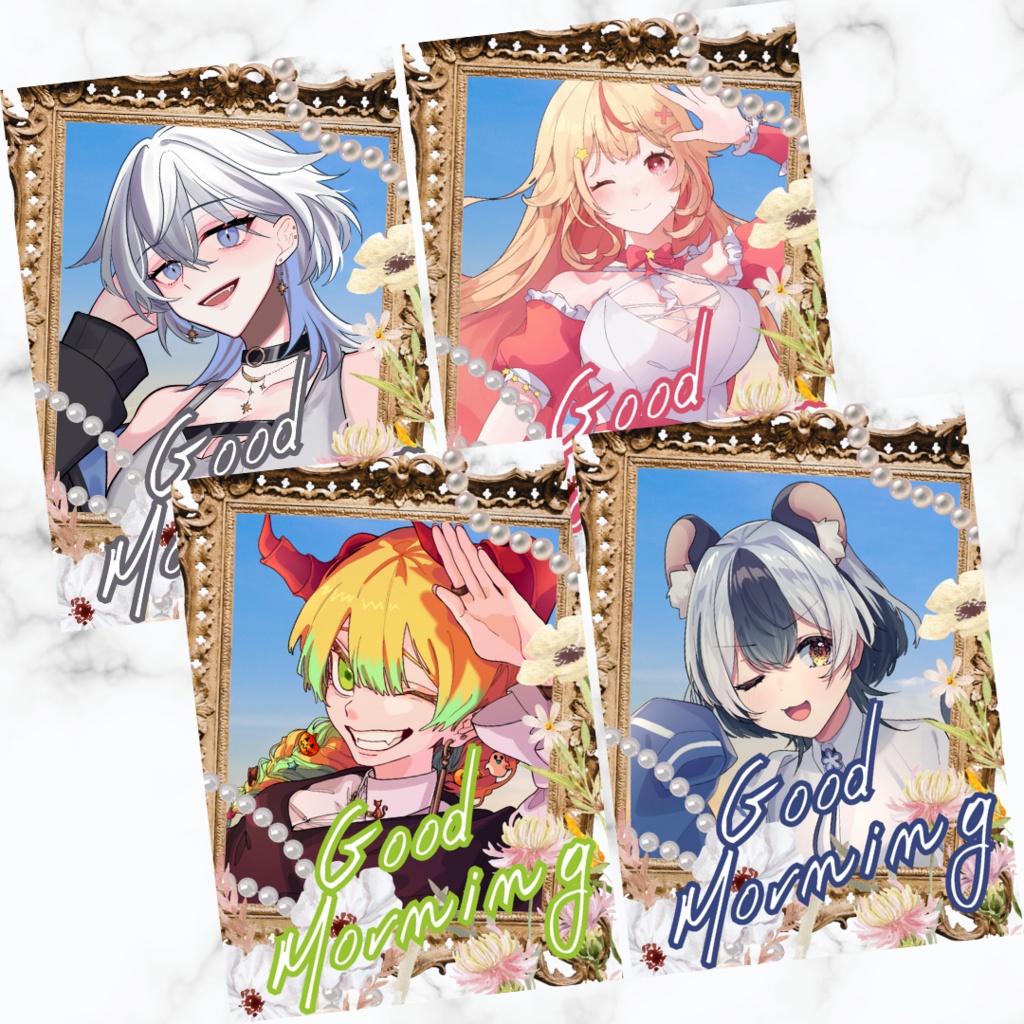 【VTuber】額縁×花×真珠【おはV素材】