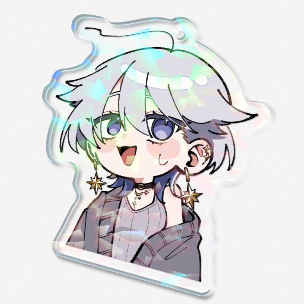【全体公開】ホログラムアクリルキーホルダー【青星あお】