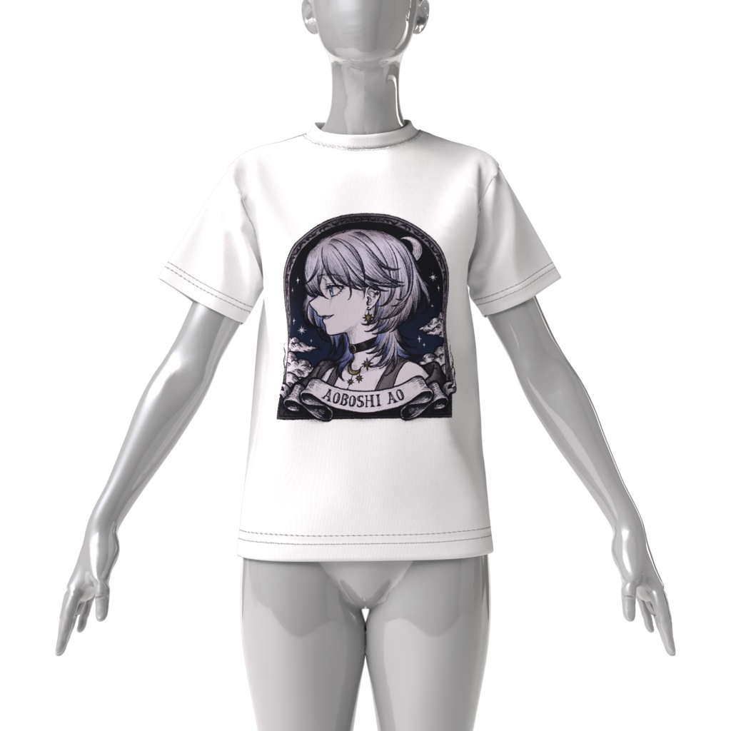 【全体公開】ビッグシルエットTシャツ 額縁ver.【青星あお】