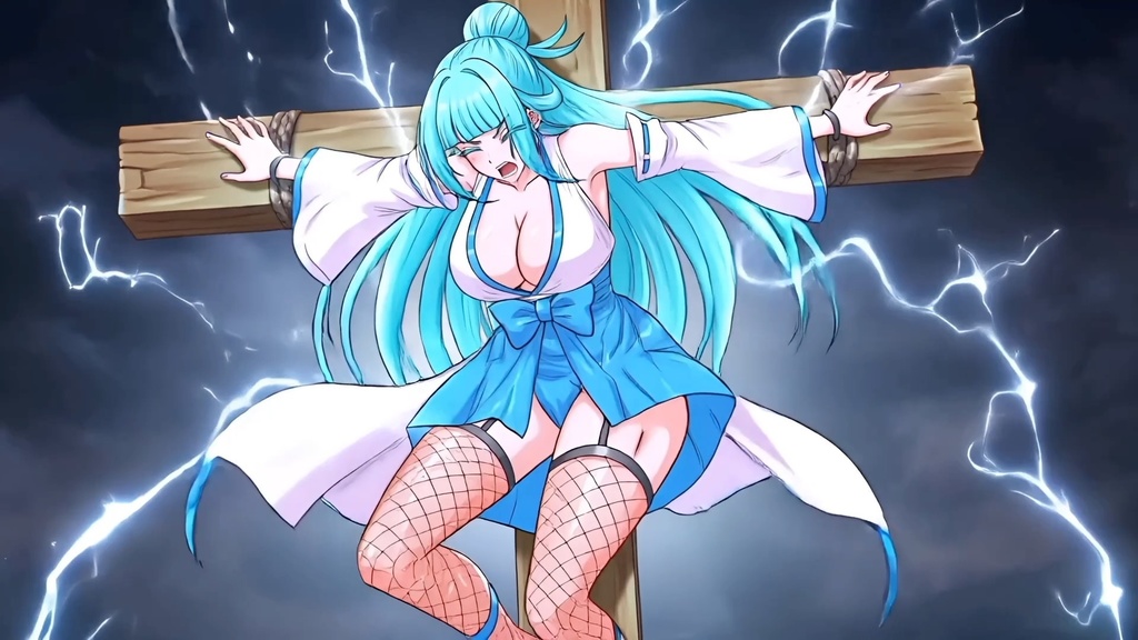 天州浦くらら(巫女衣装) 磔/触手 敗北【音声版】約1分40秒zipファイル