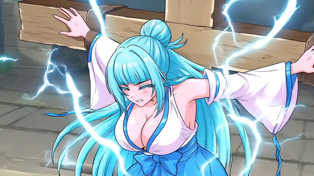 天州浦くらら(巫女衣装) 磔/触手 敗北【音声版】約1分40秒zipファイル