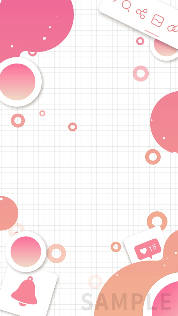 動く縦型配信画面 (4色セット)