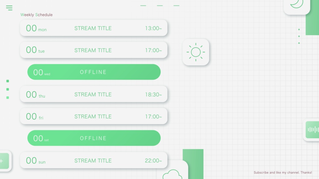 配信スケジュール画像素材01 (5色セット)