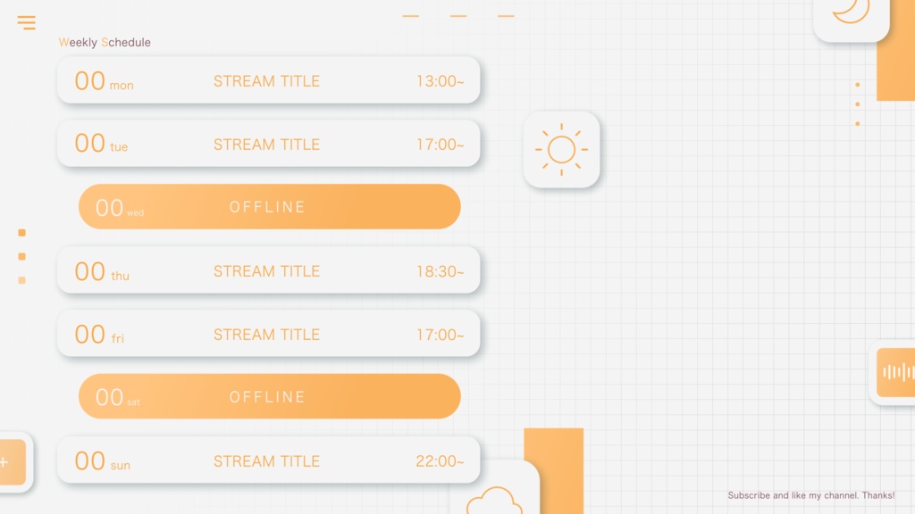 配信スケジュール画像素材01 (5色セット)
