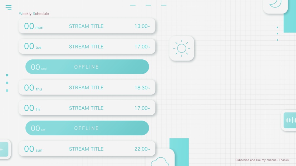 配信スケジュール画像素材01 (5色セット)
