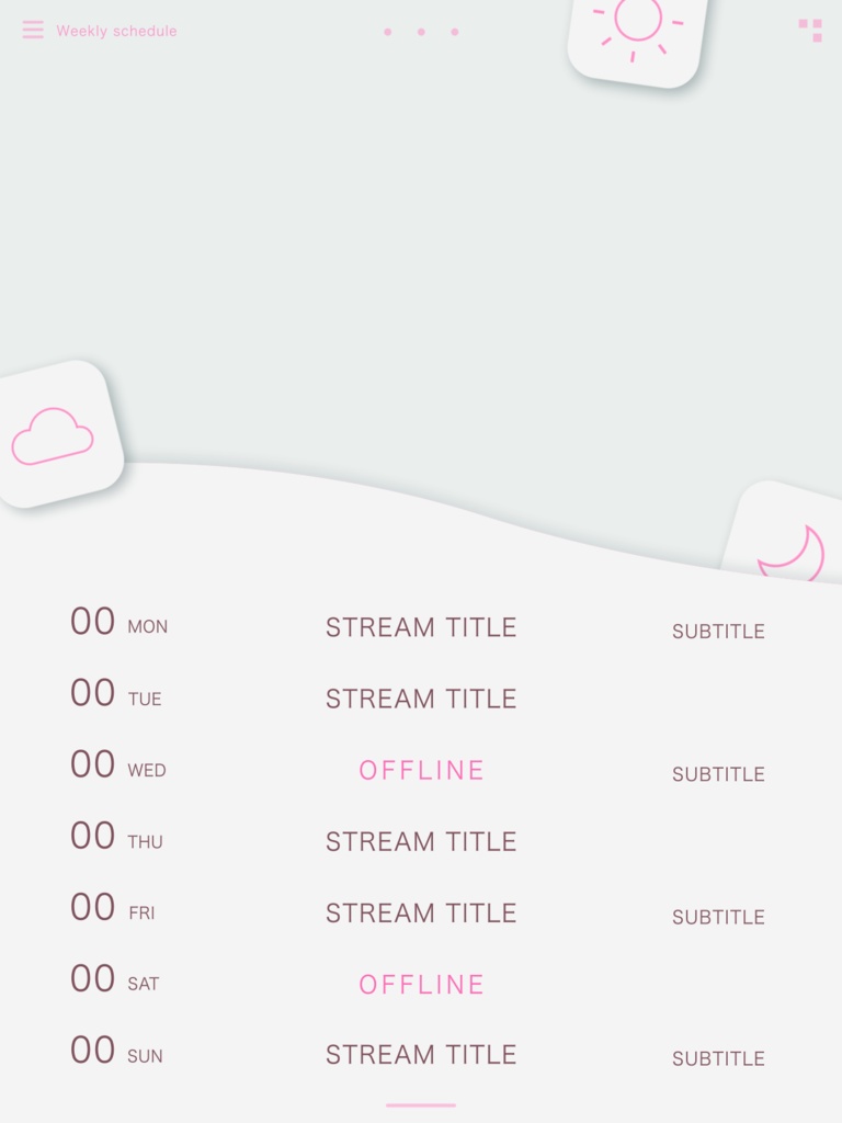配信スケジュール画像素材03 (5色セット)