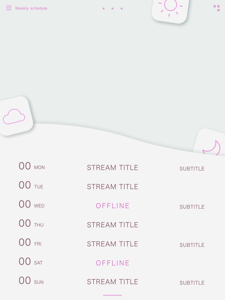 配信スケジュール画像素材03 (5色セット)