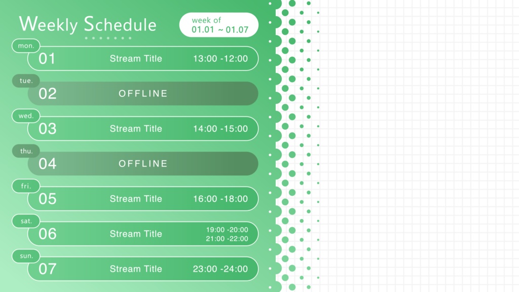配信スケジュール画像素材04 (6色セット)