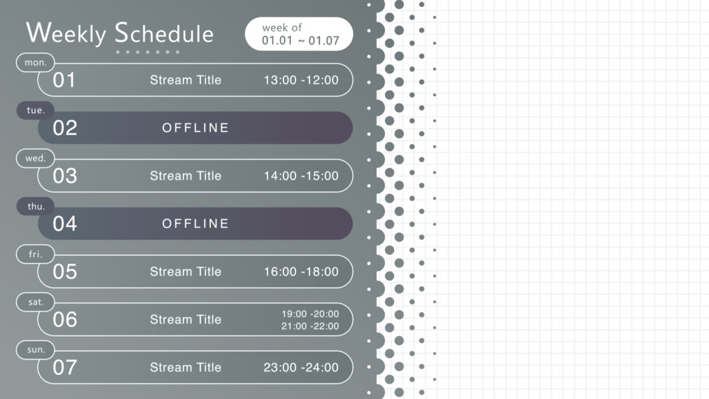 配信スケジュール画像素材04 (6色セット)