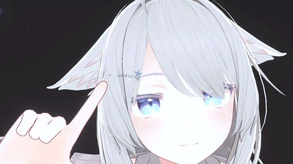 [VRC想定]　雪の結晶と花びらの髪飾り