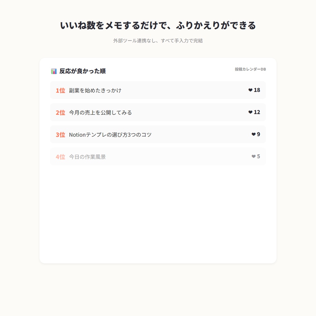 【Notionテンプレート】副業SNS発信管理セット|発信ネタ帳・投稿カレンダー・反応メモ(X・Instagram対応)