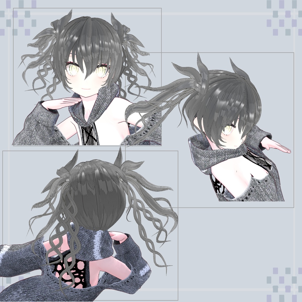 #Vroid ツインテールプリセット