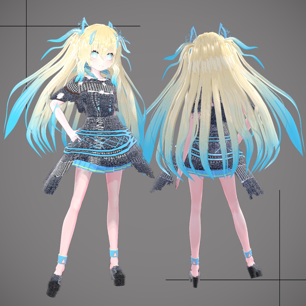 #Vroid ツーサイドアップヘア