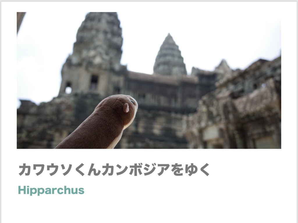 写真集「カワウソくんカンボジアをゆく」