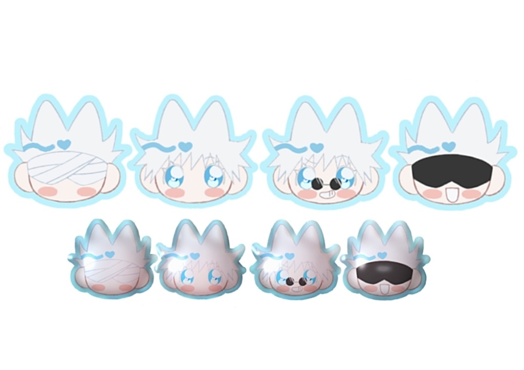 うさ…？ねこ？ぷくぷくシール8枚セット
