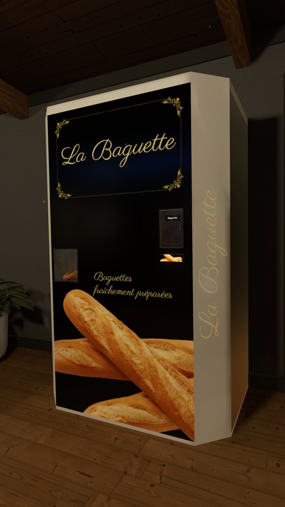 【Baguette Vending Machine for VRChat】with edible Baguettes :3