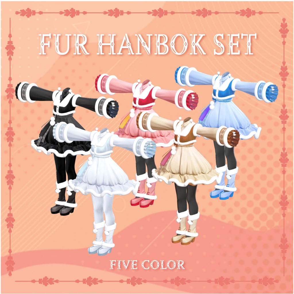 [6アバター追加対応] 5Color Korea Hanbok 「Fur Hanbok & Pure Hanbok」 - 한복,韓服