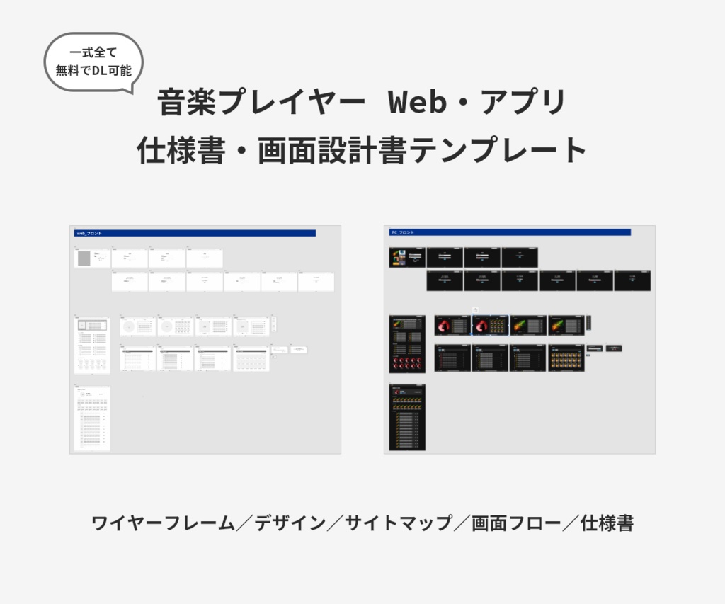 【すぐ使える】ミュージックプレイヤー 画面設計書＆サイトマップ