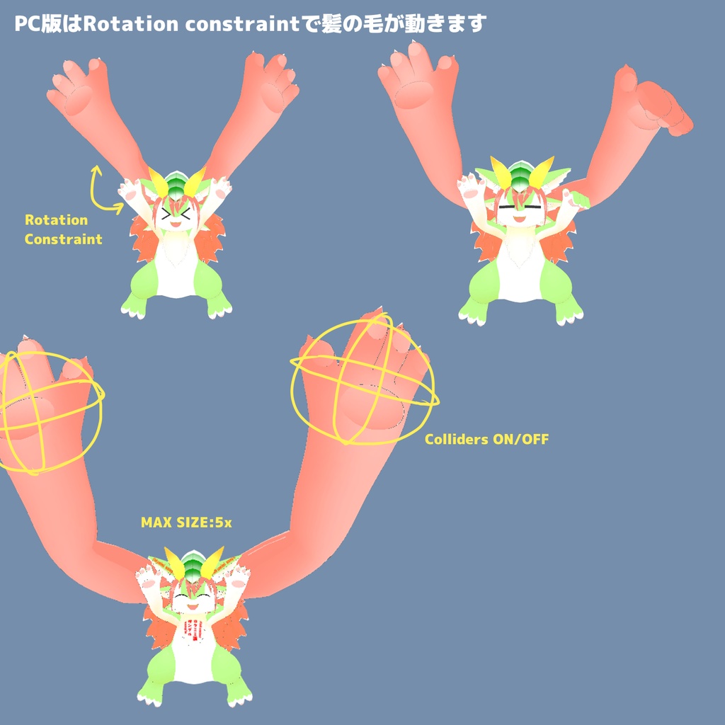 3Dモデル「ロクミミ族」 3D avatar"Rokumimi species"