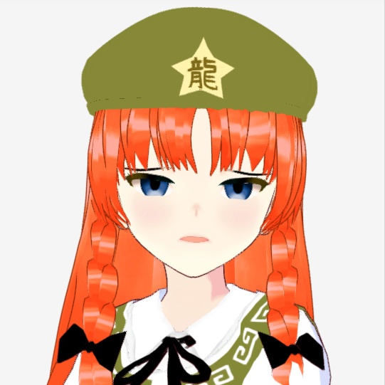 OSONO式 紅美鈴 Hong Meiling(.vrm/.blend)帽子(.vroid)
