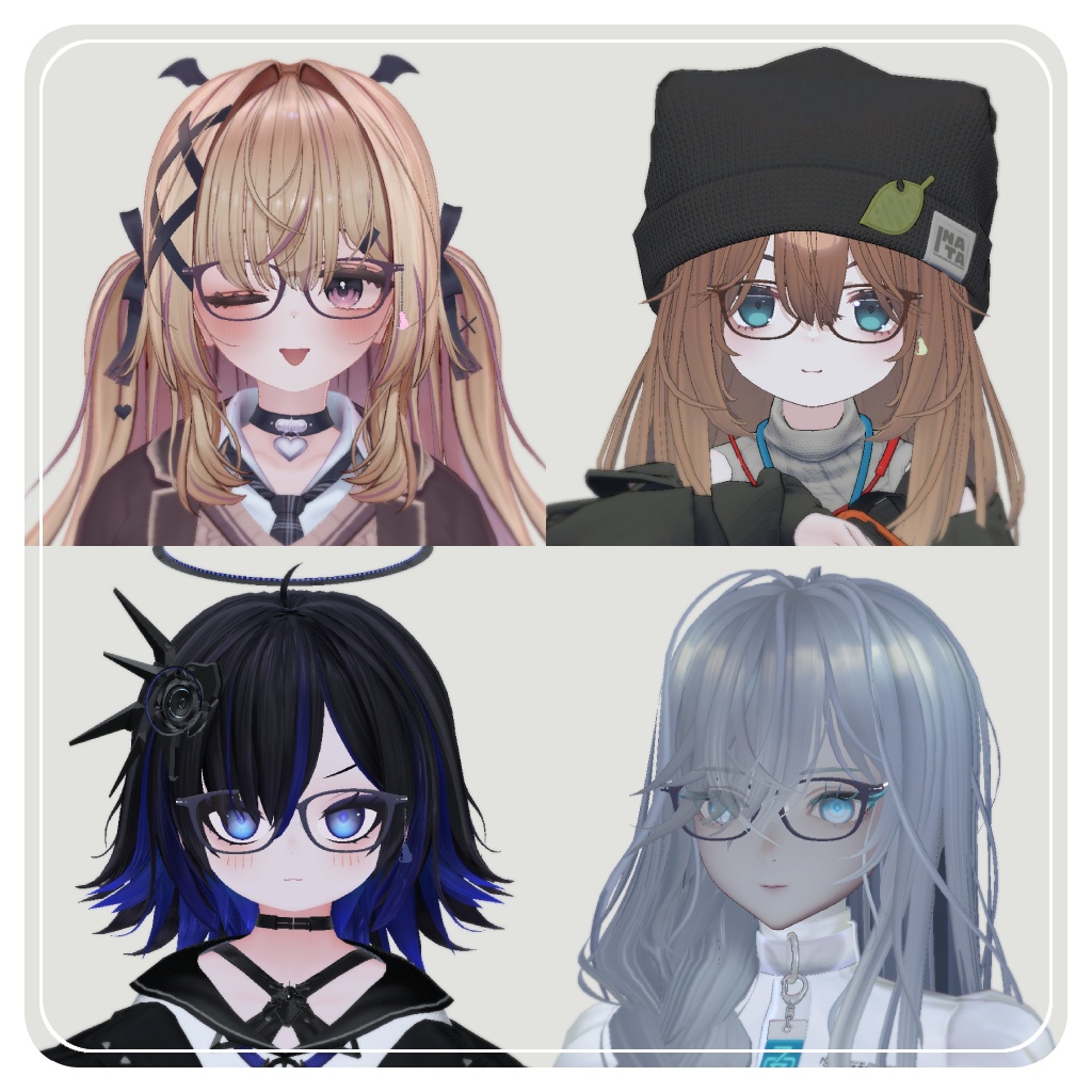 【✨79アバター対応✨】 知的なウェリントンメガネ ~ ScholarlyWellingtonGlasses ~