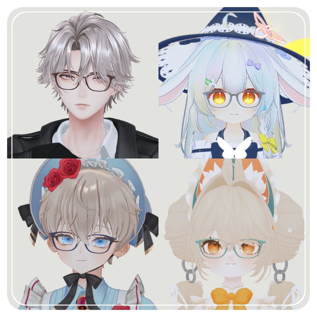 【✨82アバター対応✨】 知的なウェリントンメガネ ~ ScholarlyWellingtonGlasses ~