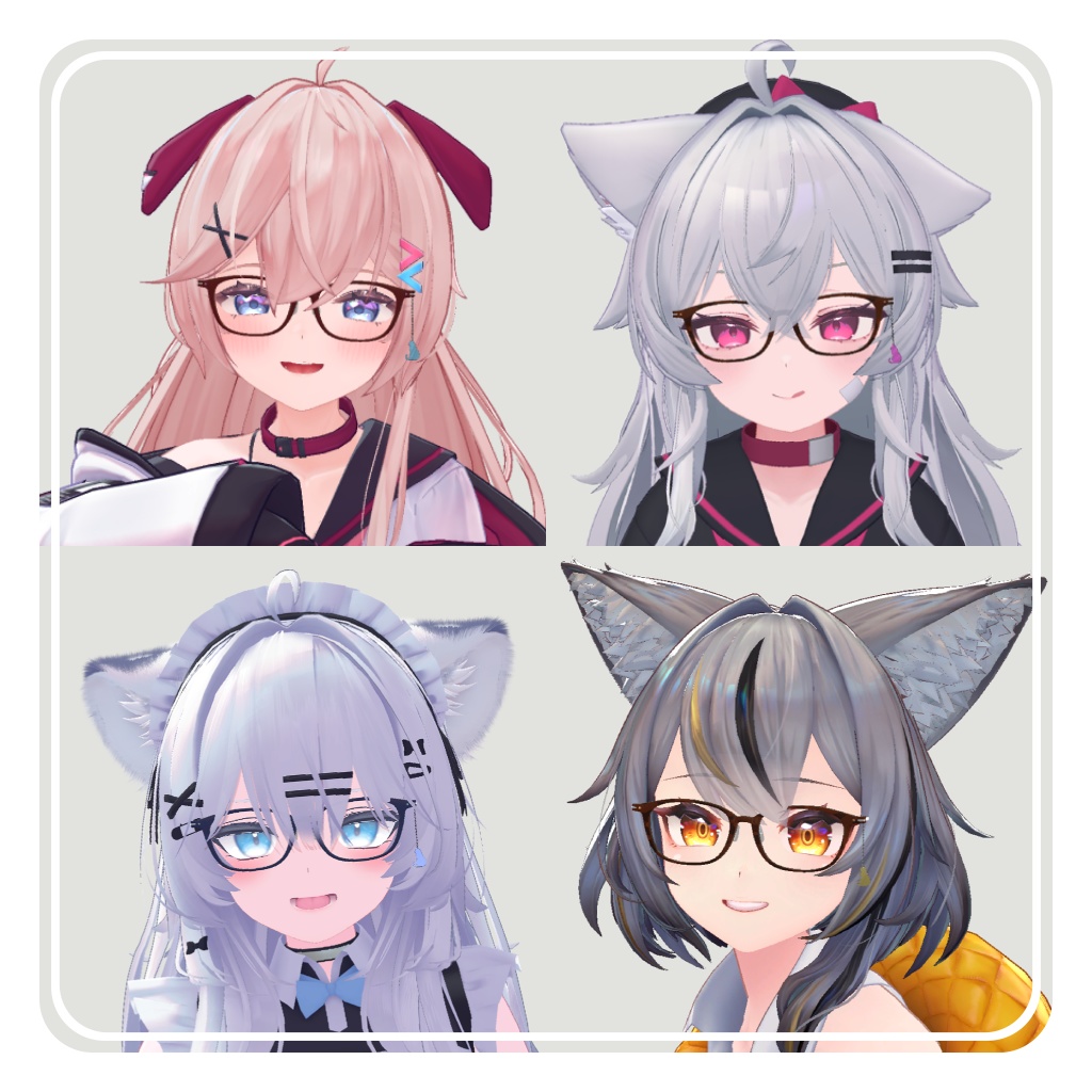 【✨36アバター対応✨】知的なウェリントンメガネ ~ ScholarlyWellingtonGlasses ~