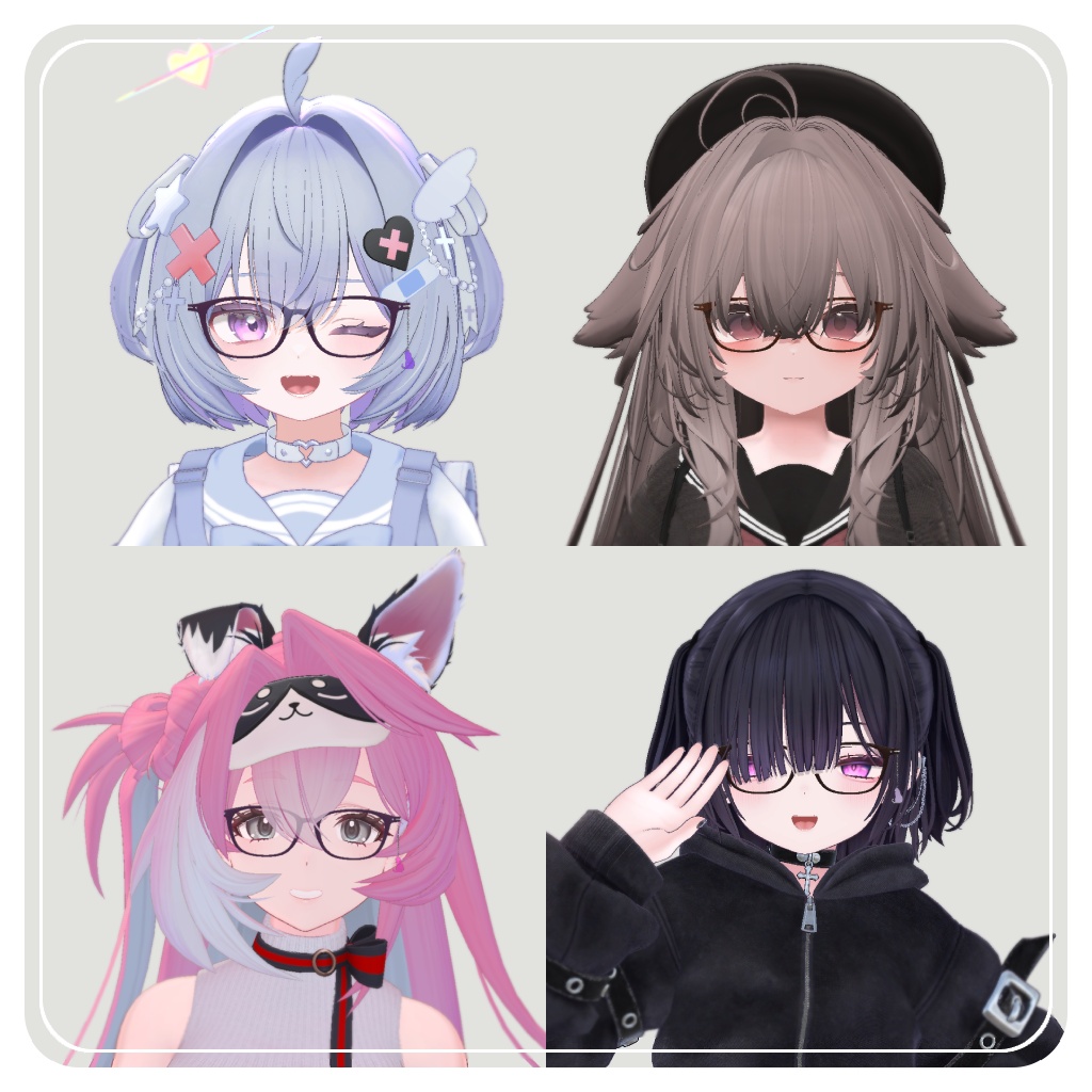 【✨64アバター対応✨】 知的なウェリントンメガネ ~ ScholarlyWellingtonGlasses ~
