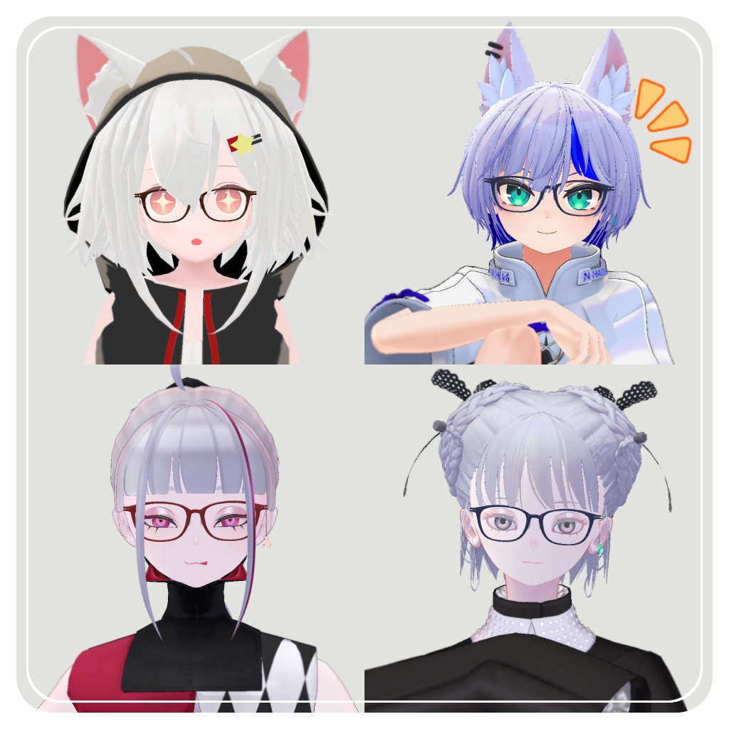 【✨64アバター対応✨】 知的なウェリントンメガネ ~ ScholarlyWellingtonGlasses ~